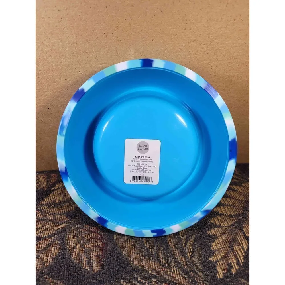 Sun Squad Blue Tie Dye 20 oz. Dog Bowl- NWT
